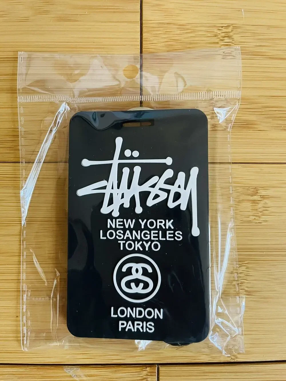 Stussy New York Los Angles Tokyo Black Tag Card Holder Man Gift Key Chains